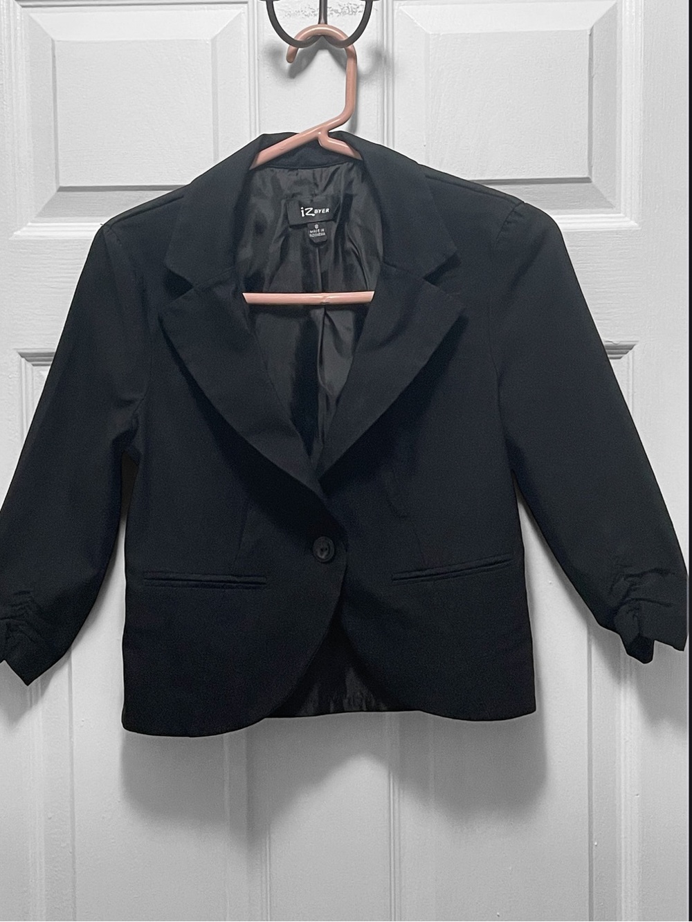 Iz Byer Black Cropped Blazer Jacket